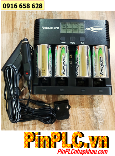Ansman Powerline 5Pro (4 Energizer NH50-BP2) Bộ sạc Pin Nhanh -Màn hình LCD-Đo dung lượng Pin Kèm 4 pin sạc Energizer D2500mAh-1.2v